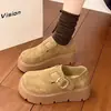 Zapatos Birkenstock súper elegantes de suela gruesa para aumentar la altura y cobertura total para mujer, nuevos mocasines versátiles casuales de otoño 2026, zapatos de un solo color Birkenstock