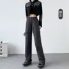 Pantalones de Trabajo Grises para Mujer, Nuevo Estilo Primavera 2026, Pantalones Deportivos Casuales Petite, Forrados de Polar, Pantalones Sueltos de Pierna Ancha para Mujer