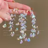Pendientes de Hilo de Pescar con Borlas de Flor Dopamina de Verano para Mujer Pendientes Estilo Vacaciones de Verano en la Costa Pendientes de Atmósfera Dulce