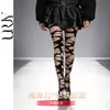 Meias arrastão rasgadas estilo gótico Y2K Milênio Menina popular Jk Meias pretas irregulares vazadas Calcinha feminina Estilo Punk
