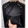 Top casual elegante de otoño e invierno de ajuste slim, capa interior térmica de moda con cuello medio alto, transfronterizo del sudeste asiático