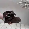 Botas Martin para Niños 2026 Otoño/Invierno Zapatos de Moda para Niños y Niñas, Botas de Media Caña de Cuero Gamuza, Botas Amarillas Estilo Británico
