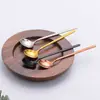 Ventas Directas de Fábrica Acero Inoxidable Cuchara Redonda Pequeña Cuchara de Café Creativa 13cm Cuchara de Postre Cuchara para Revolver Oro Titanio Cuchara Pequeña