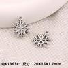 Acessórios de joia de liga DIY Pingente de floco de neve de Natal Brincos Pulseira Material de decoração de presente Pingente