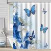 Cortina de Ducha de Tela Impermeable Resistente al Moho con Estampado Digital de Mariposas de Amazon para Baño, Partición de Tela para Ducha, Sin Perforaciones