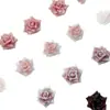 Joyería para uñas de rosa suave tallada mixta, resina explosiva, halo degradado, camelia rosa, joyería para uñas al por mayor