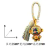 Arcoíris Madera Maciza Tallada Signo Zodiacal del Año de la Oveja Traje Tang Borla Llavero Colgante Decoración de Bolso Artesanía de Madera