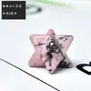 Cristal Natural Piedra en Bruto Adorno Merkaba Estrella de Seis Puntas Tridimensional Flor de la Vida Colgante Decoración de Estrella Octagonal