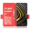 Funda para teléfono móvil Xiaomi Poco M3 con protección para tarjetas, hebilla abatible, soporte con patrón de lichi, billetera de cuero