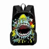 Mochila Escolar Nova para Estudantes Temu Amazon 16 polegadas Monstro de Desenho Animado Estilo Graffiti Estampado Grande Capacidade Redução de Peso Fabricante