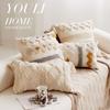 Funda de almohada decorativa de estilo étnico, color blanco cremoso, estilo bohemio marroquí, para sala de estar, sofá, ventanal, almohada de cintura