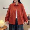 Plus size casual curto feminino jaqueta primavera e outono fino cor sólida design temperamento artístico algodão workwear top