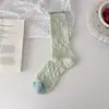 Calcetines de Verano Finos Estilo Miu Inspirados en el Ballet, Retro, Calados, de Malla Transpirable, hasta la Mitad de la Pantorrilla, Adelgazantes, Calcetines Holgados JK