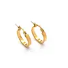 Pendientes redondos de acero de titanio de alta calidad europeos y americanos, temperamento nicho, pendientes geométricos de acero inoxidable de oro de 18 quilates, venta al por mayor para mujer