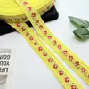 Fita de tecido floral degradê de 2,5 cm com flores pequenas, fita tecida em jacquard para renda de brinquedo estilo étnico DIY e decoração de roupas
