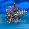 Broche de diamantes de imitación con diseño de flores retro europeo y americano, alfileres de aleación de moda sencillos de alta gama, accesorios de ropa de alta gama al por mayor