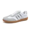 Zapatillas Blancas con Cordones Estilo Coreano Color-Block para Mujer Primavera/Verano 2026 Zapatos Planos Casuales Versátiles para Mujer