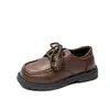 Zapatos de cuero para niños, zapatos para niños, nuevos zapatos de rendimiento de suela blanda estilo británico para primavera y otoño para estudiantes escolares, zapatos planos para niñas
