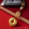 Latón Chapado en Oro Pixiu Llavero Creativo León Despertando Colgante de Seguridad Encanto de Riqueza Decorativo Sólido de Alta Gama para Hombres y Mujeres