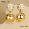 Brincos NIMAI de pérolas de imitação transfronteiriças aço inoxidável banhado a ouro 18k moda simples em formato de coração brincos joias vendas diretas
