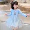 Vestido de Niña Primavera y Otoño Manga Larga Ropa Infantil Falda de Niña Falda Tutú Vestido de Princesa Elsa Infantil Frozen