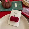 Tecido Novo Outono e Inverno Preenchido com Algodão Grampo de Cabelo Maçã Abóbora Grampo de Cabelo Artesanal Acessórios de Cabelo para Meninas Não Machuca Franja Grampo de Bico de Pato
