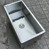 Pia de Mop em Aço Inoxidável para Uso Doméstico, Varanda, Pátio, Pia Integrada de Aço Inoxidável de Chão, Pia de Mop para Banheiro Comercial