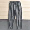 ¡tejido con tecnología DuPont! ¡Ramio natural! Pantalones casuales rectos de algodón y lino transpirables de verano para hombre