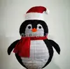 Decoración Plegable de Tela para Jardín de Navidad Papá Noel Retráctil Muñeco de Nieve Pingüino Brillante Decoración Navideña