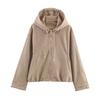 Otoño e Invierno 2025 Nueva Chaqueta con Capucha de Efecto Textura Gamuza Transfronteriza Europea y Americana para Mujer W021 82712