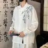 Nova camisa de botão bordada de manga longa estilo chinês para homens, marca de designer de alta qualidade na moda, camisa versátil, jaqueta moderna, moda estilo ins