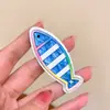 Horquilla de acrílico con forma de pez de dibujos animados para niña, con forma de corazón, para flequillo, con clip lateral, para tocado, accesorios para el cabello
