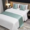 Toalla de pie de cama de hotel de color sólido nueva transfronteriza, camino de cama minimalista moderno, alfombrilla para el pie de la cama, doble cara de lujo ligero
