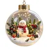 Enfeite de bola transparente luminoso de Natal transfronteiriço, bola de cristal 3D, decoração de cena de atmosfera festiva para árvore de Natal, enfeite para pendurar