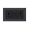 Comércio exterior Tipo 86 146 tomada de interruptor de trefilagem de alumínio com USB duplo estilo europeu padrão francês estilo britânico com tomada dupla USB