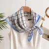 Pañuelo Cuadrado Pequeño de Cuadros Diamante Pañuelo tipo Seda Pañuelo para la Cabeza Pañuelo de Primavera y Verano para Mujer Pañuelo Protector de Cuello Estampado Pañuelo Profesional