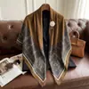 Nuevo Pañuelo de Seda para Primavera y Verano, Estilo Delgado, Bufanda Cuadrada Grande de 130 cm, Pañuelo Decorativo Estampado de Alta Gama, Chal Versátil