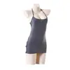 Lencería Sexy, Camisón Ajustado Strapless de Seda de Hielo, Atrevido Conjunto Revelador de Espalda Descubierta Rayado, Conjunto Sin Quitar