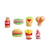 Mini tamanho pequeno hambúrguer batata frita frango frito resina acessórios comida brincar creme cola celular concha geladeira adesivo acessórios simulação