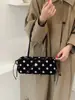 Bolso de axila con lazo de lunares estilo coreano para mujer, nuevo bolso baguette retro de gamuza 2026, bolso de mano y bolso de hombro de otoño