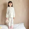 Conjunto de Algodão 100% Puro Classe A, Conjunto de Roupas de Outono Infantil Sem Costura, Roupa de Casa de Manga Longa para Meninos e Meninas
