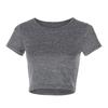 Camiseta de verano europea y americana para mujer, cuello redondo, color liso, manga corta, chaqueta de verano de manga corta, camiseta de manga corta para mujer, en stock, Guangzhou
