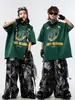 Ropa infantil hiphop hip-hop marca de moda hip-hop traje verde ropa de moda infantil niños moda callejera chicas disfraz 1 de junio