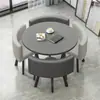 Mesa e Cadeiras Simples Modernas para Negócios e Recepção de Convidados, Mesa Redonda Pequena para Lanchonete de Chá com Leite, Mesa de Jantar