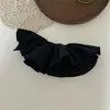 Falda de Diseño Hecho a Mano Plisada Adelgazante para la Cara Oversize de Doble Capa Pinza de Resorte con Volantes Pinza para Cola de Cabello Pinza para el Cabello de Alta Gama