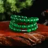 Pulsera de Jaspe Ruso de Círculo Único Verde Manzana 108 Cuentas de Buda Collar Largo Mismo Collar para Hombres y Mujeres Venta al por Mayor