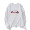 Novos Tops de Manga Longa com Estampa Divertida de Letras Cartoon para Primavera e Outono 2025 Roupas Casuais Femininas Camisas Versáteis para Usar por Baixo