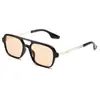 Nuevas Gafas de Sol Estilo Hot Girl Americano Dulce-Cool con Doble Puente Hueco, Gafas de Sol Estilo Aviador con Protección UV para Hombre