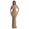 C6863 transfronteiriço AliExpress Amazon Europeu e Americano moda feminina cor sólida malha strass vestido vestido
