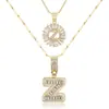 Amazon Transfronterizo Popular Collar con Colgante de Zircón Redondo Letra Inicial 26 Cadena de Clavícula en Capas Joyería Versátil de Moda